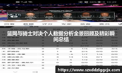 篮网与骑士对决个人数据分析全景回顾及精彩瞬间总结